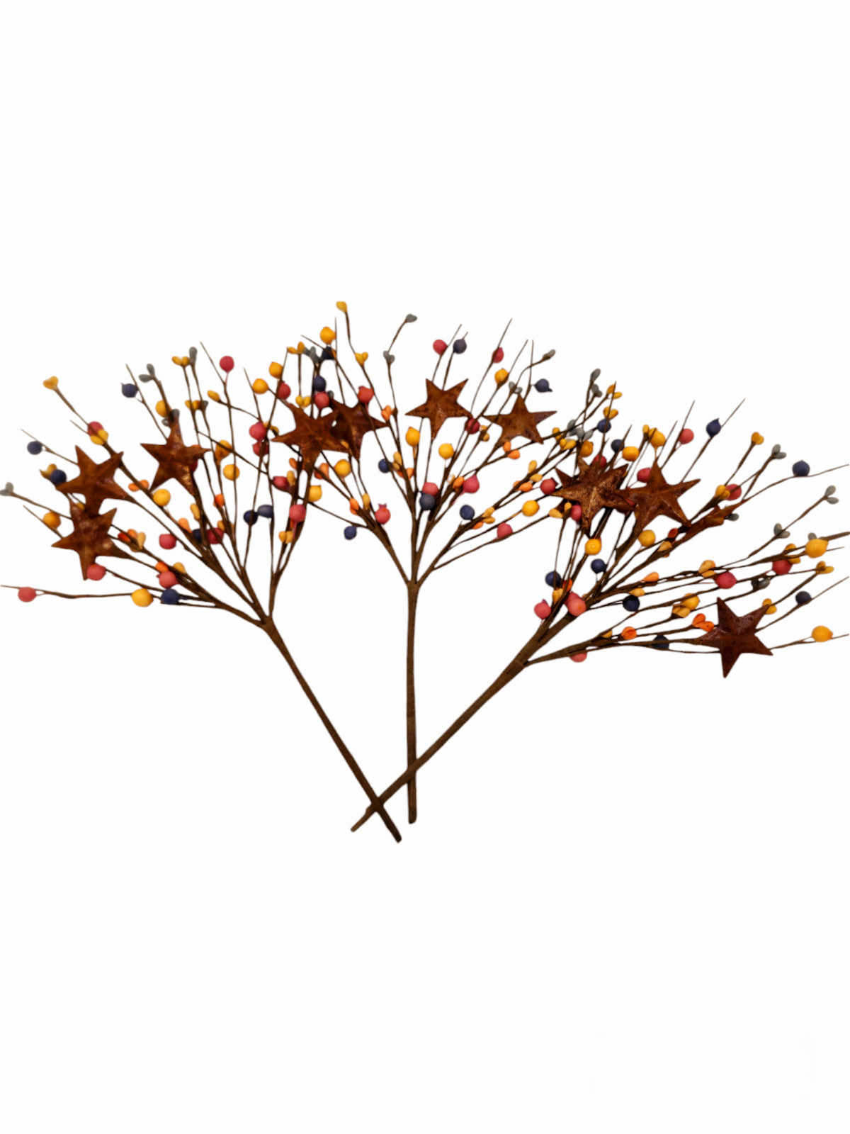 Blue Peach and Yellow Color Berry Picks Artificial Berries Spray Home Decor N612