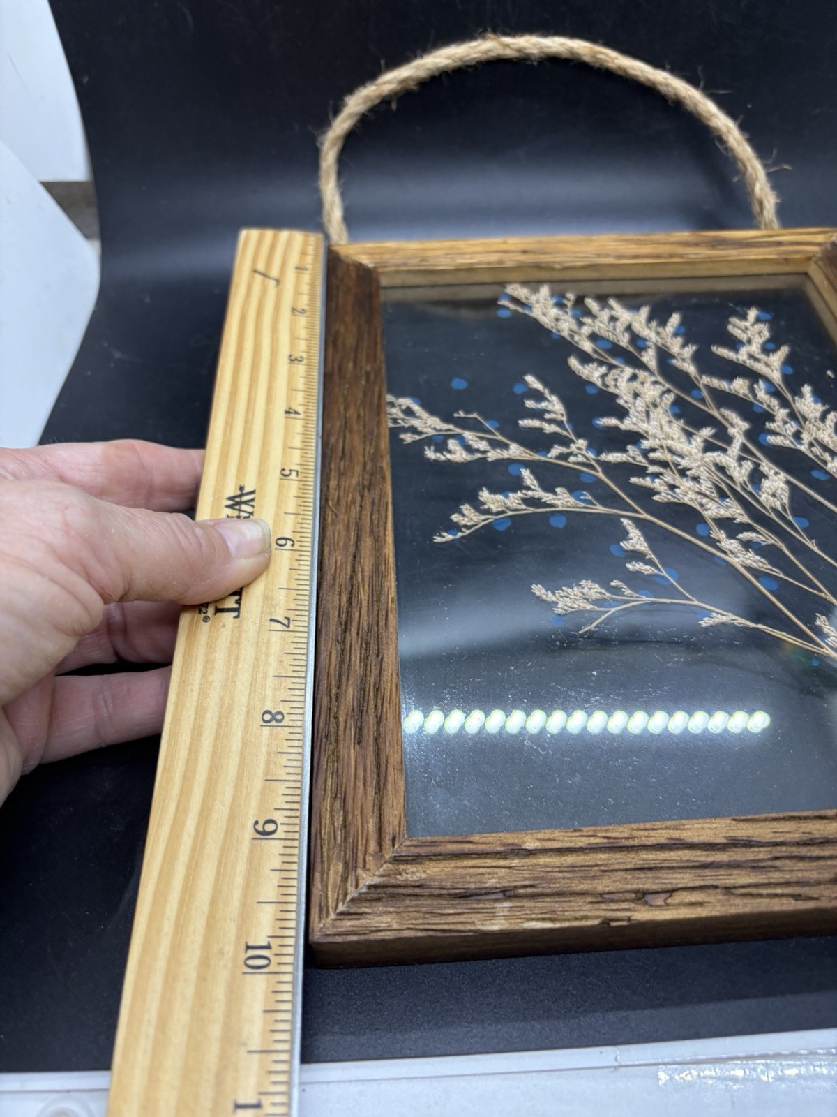 Pressed Dried Flowers in Double Glass Floating Wood Frame