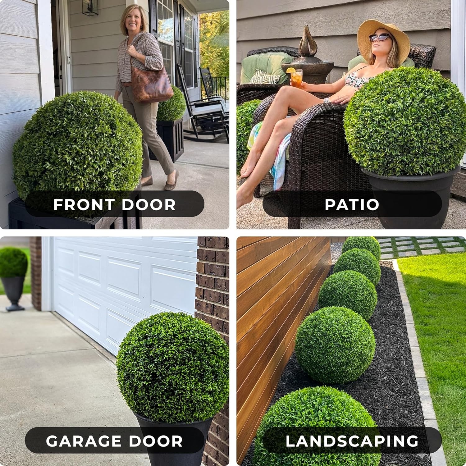 23″ XL Topiary Balls (Better Than A Boxwood 2 Topiary Balls (4 Halves))