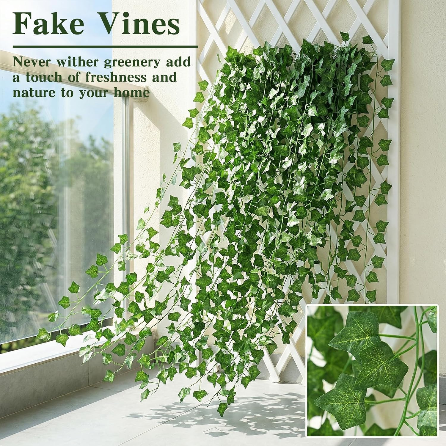 Fake Ivy for Room Decor 12Pcs Fake Vines Greenery Garland Wall Decor