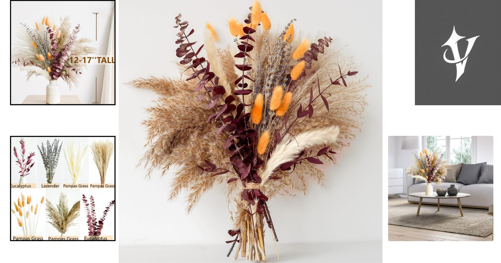 Versatile Fall Floral Decor Bouquet – Pampas Grass & Lavender for Home & Gifts