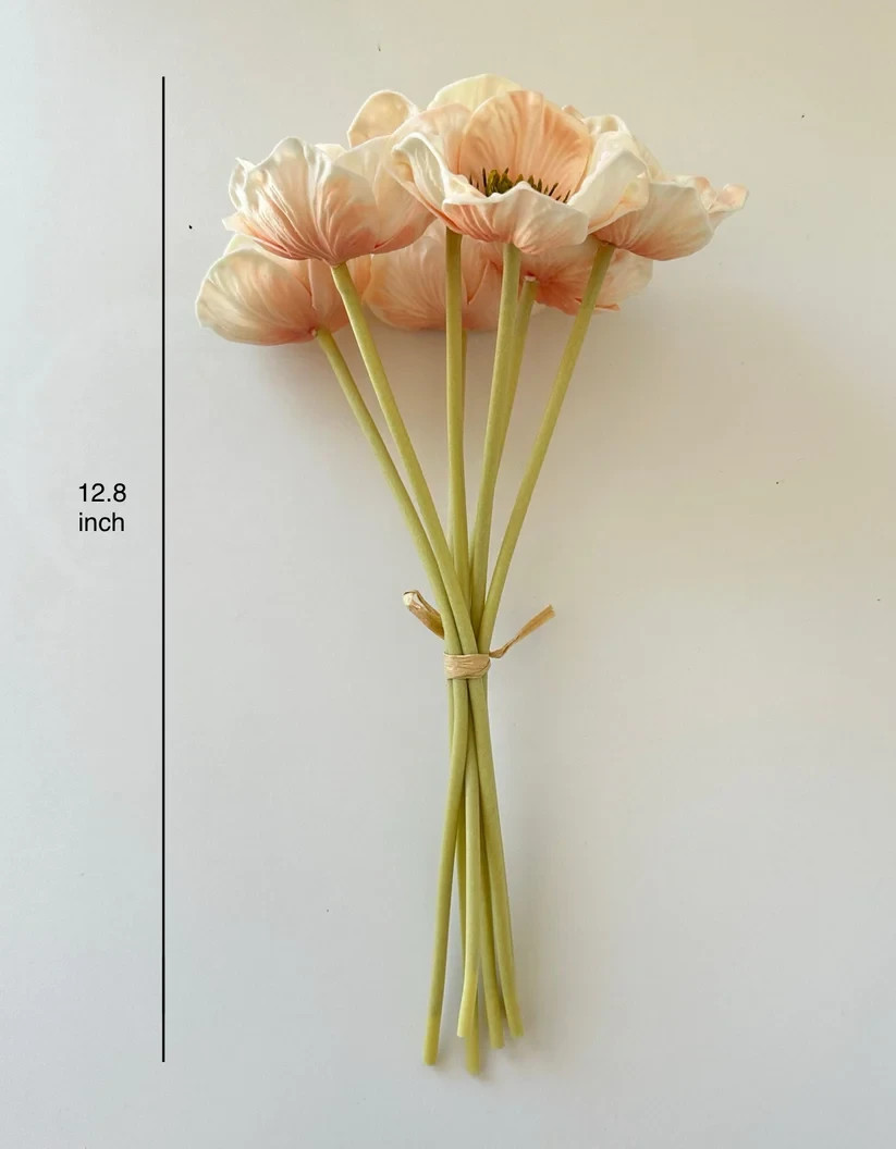 Real Touch Artificial Poppy Flower Bunch (24Stems)