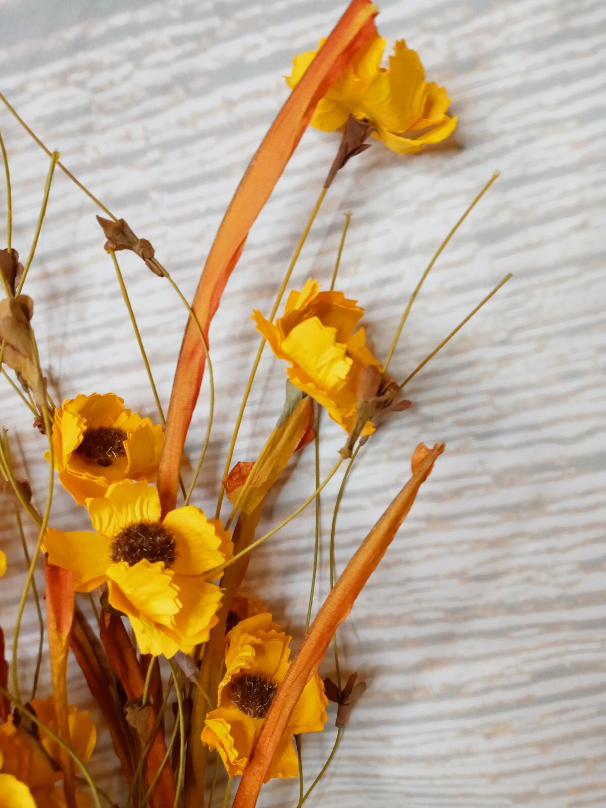~New! Yellow Wildflower Bush Artificial Flower Pick Decor Crafts Wreath Floral ~