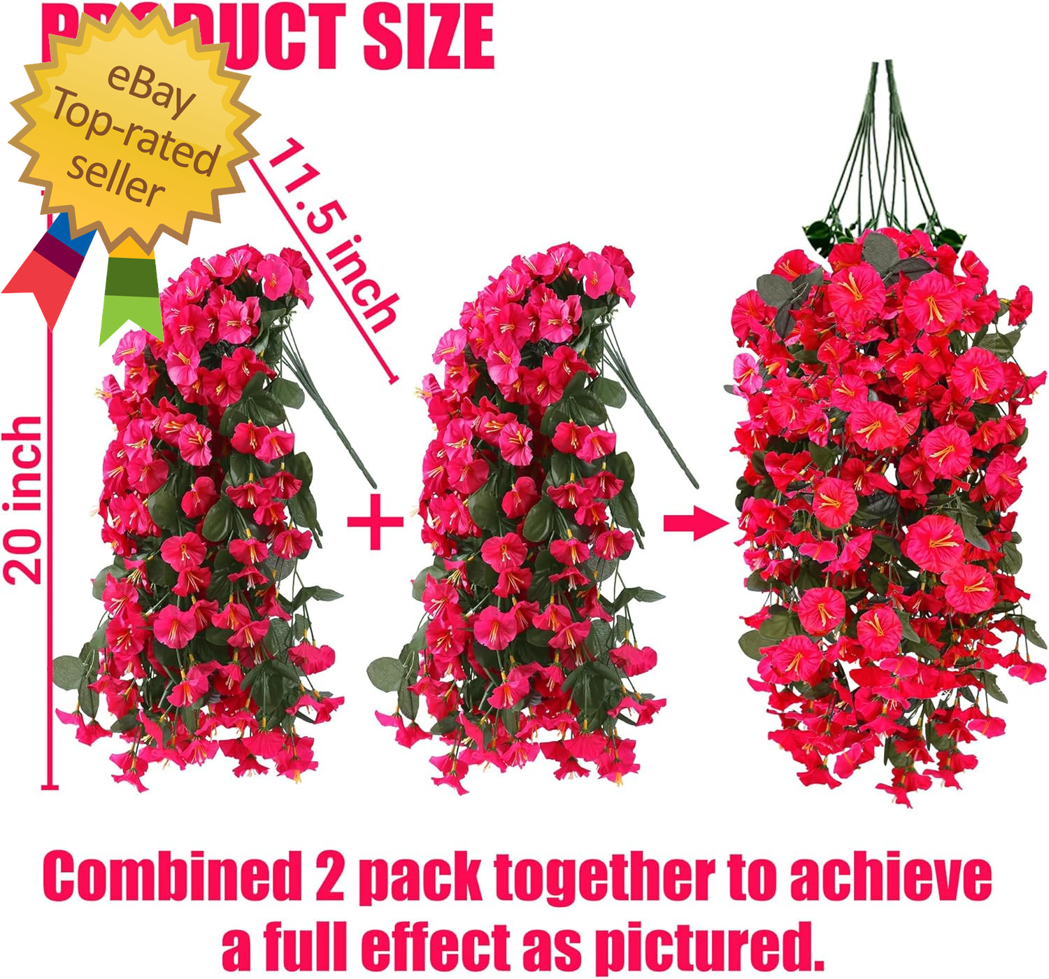 Artificial Fake Hanging Flowers Plants for Outdoor outside Spring Summer Decorat