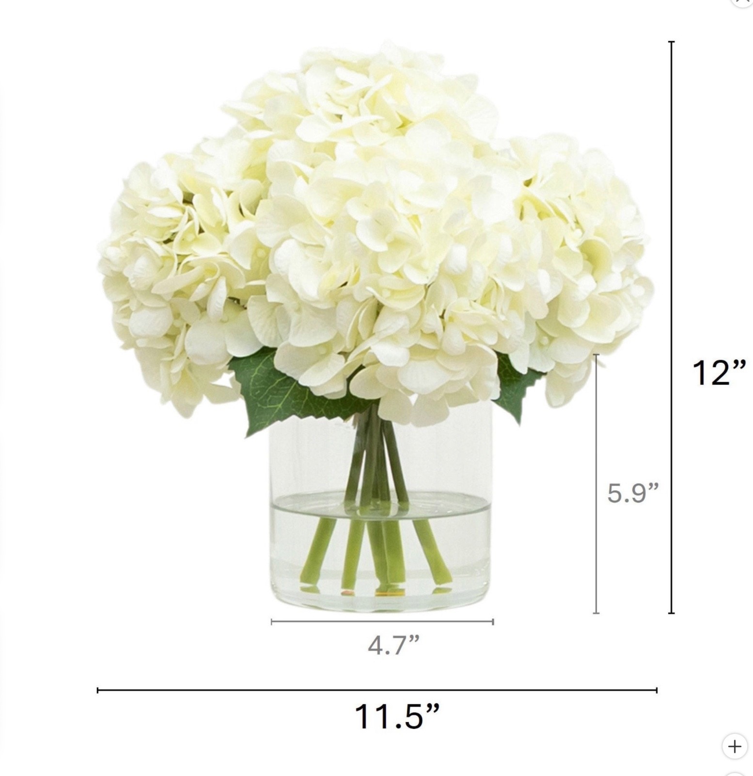 Nearly Natural Faux 12″ Hydrangea Arrangement