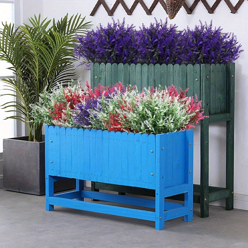 10 Bundles Artificial Lavender Flowers UV Resistant Fake Plants Indoor Outdoor