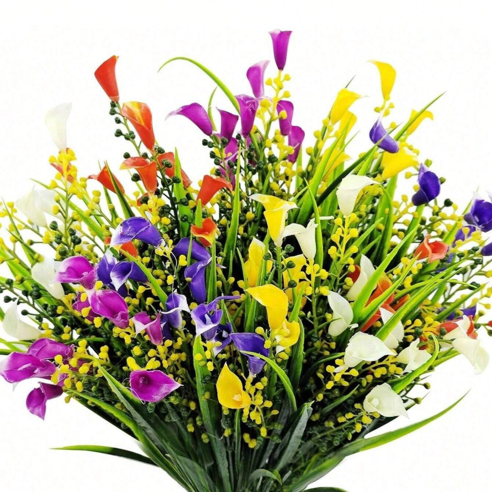 5 Bunch Artificial Calla Lily Flowers UV Resistant Fake Plan Outdoor Garden Deco