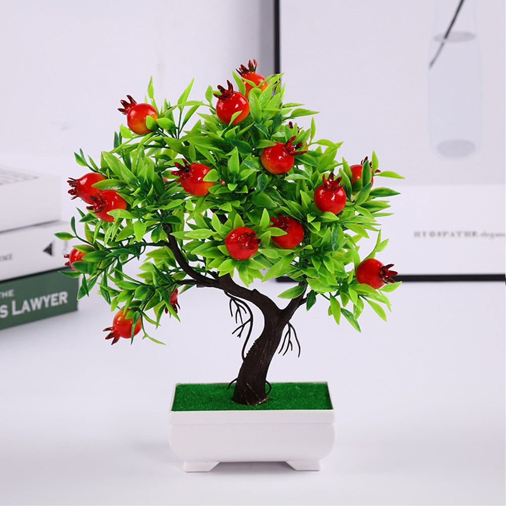 Simulated Fruit Bonsai Ornaments Artificial Fruit Orange Peach Chili Tree Bonsai