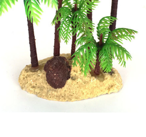 2pcs Aquarium decorations simulated plastic beach coconut tree ornament