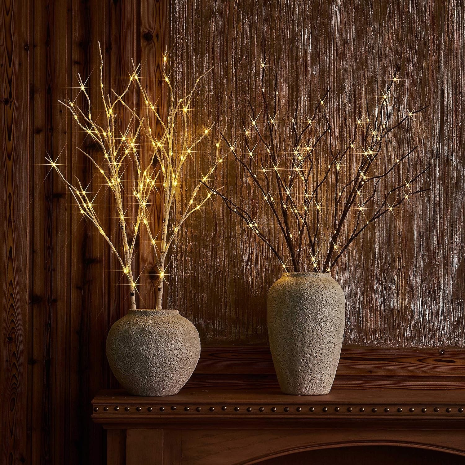 Elegant Artificial Birch Branches with 100 LED Lights for Holiday & Party Decor