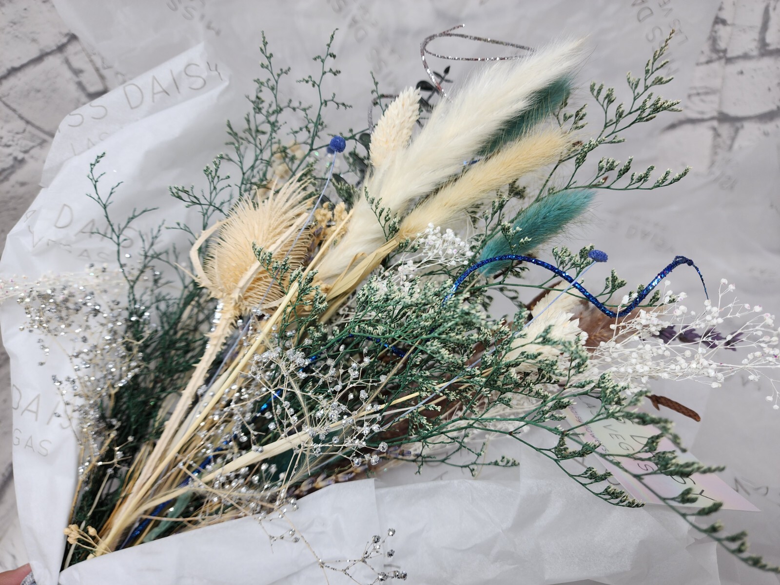 Miss Daisy Large Dried Floral Bouquet, Arrangement 100% All Natural Real Flowers