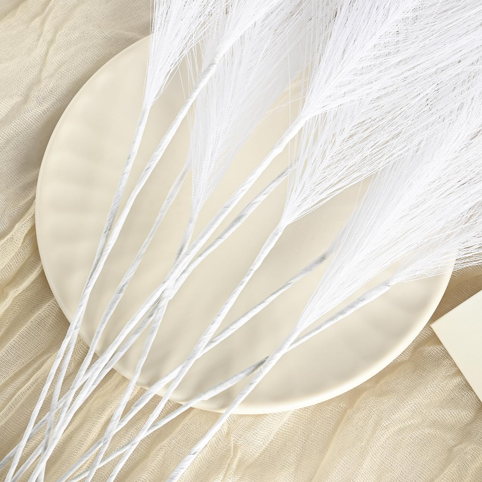 36PCS White Faux Pampas Grass 21.7 Inch, Small Artificial Pampas Grass Decor …
