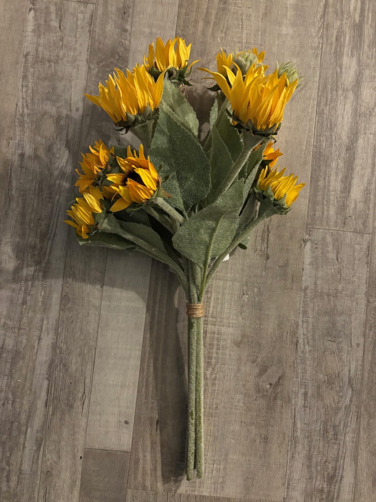 NEW Pottery Barn Faux Mini Sunflowers Bunch Bundle Stems Vase Decor NWT