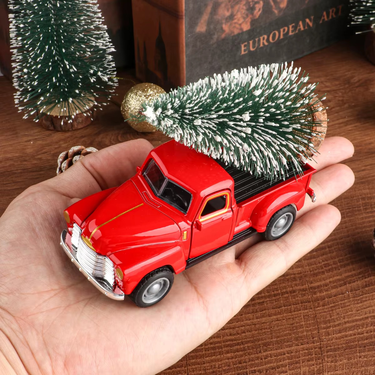 Mini Truck+Christmas Tree 2-Piece Ornament Set; a Good Thing for Home Atmosphere