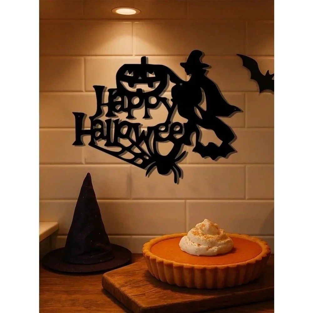 Gothic Witch Metal Wall Art Spooky Halloween Decor for Living Room Bedroom Gift