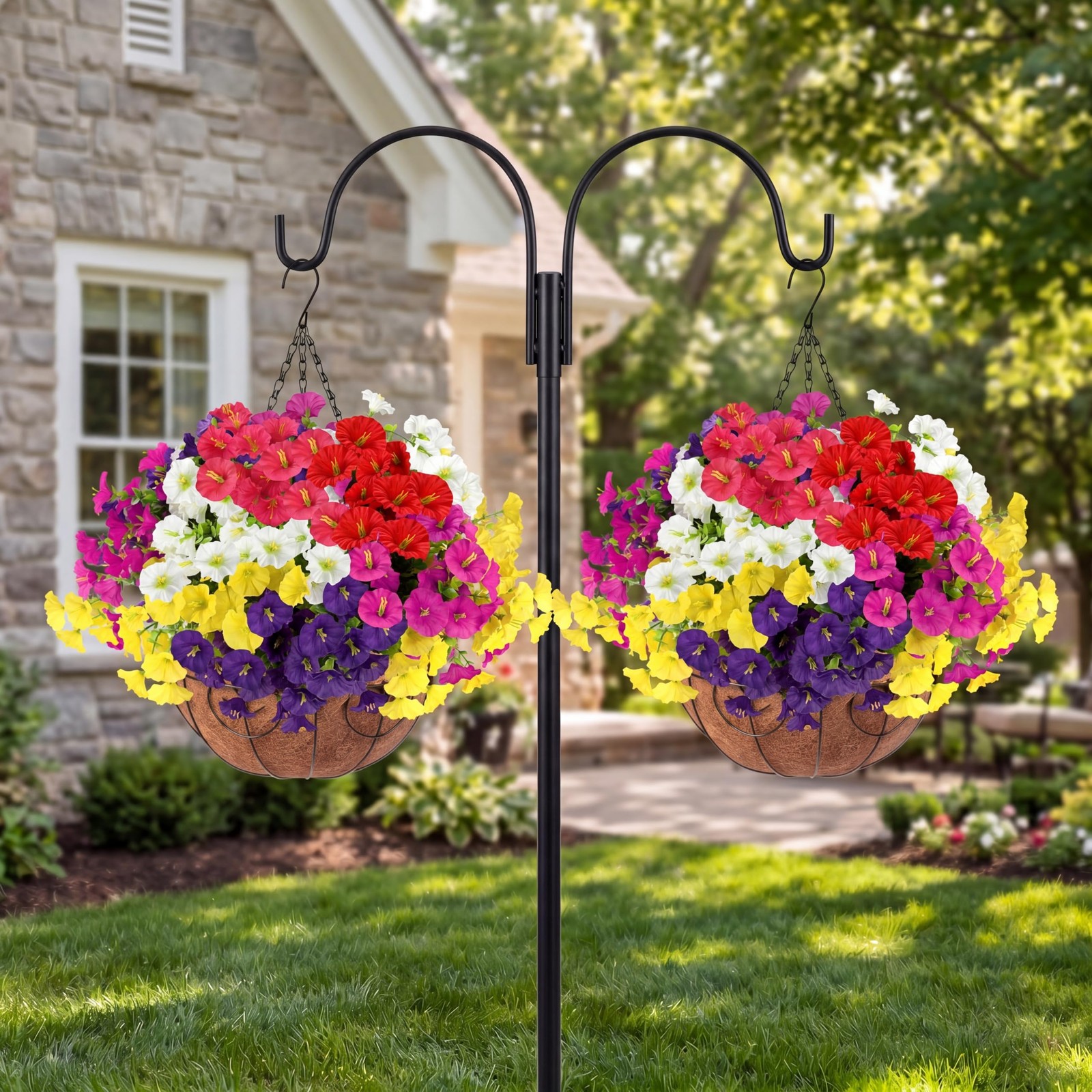 Artificial Flowers for Outdoors with Baskets Hanging Plant Faux Flowers UV Re…
