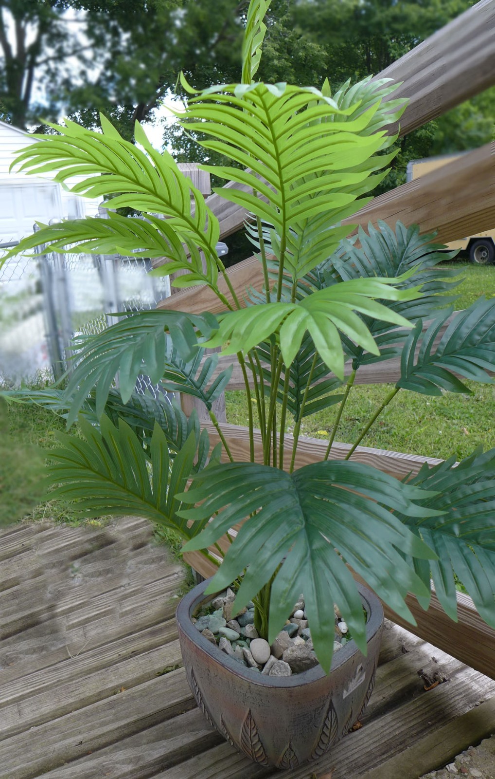 25″ Hight Artificial Forks Tropical Plant Small Tree (#148) 18 Plam Leaves