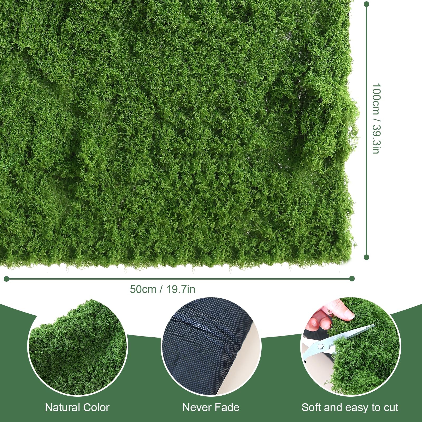 Fake Moss Rug Artificial Moss 19.7″ x 39.4″ Faux Moss for Crafts Like Fairy G…