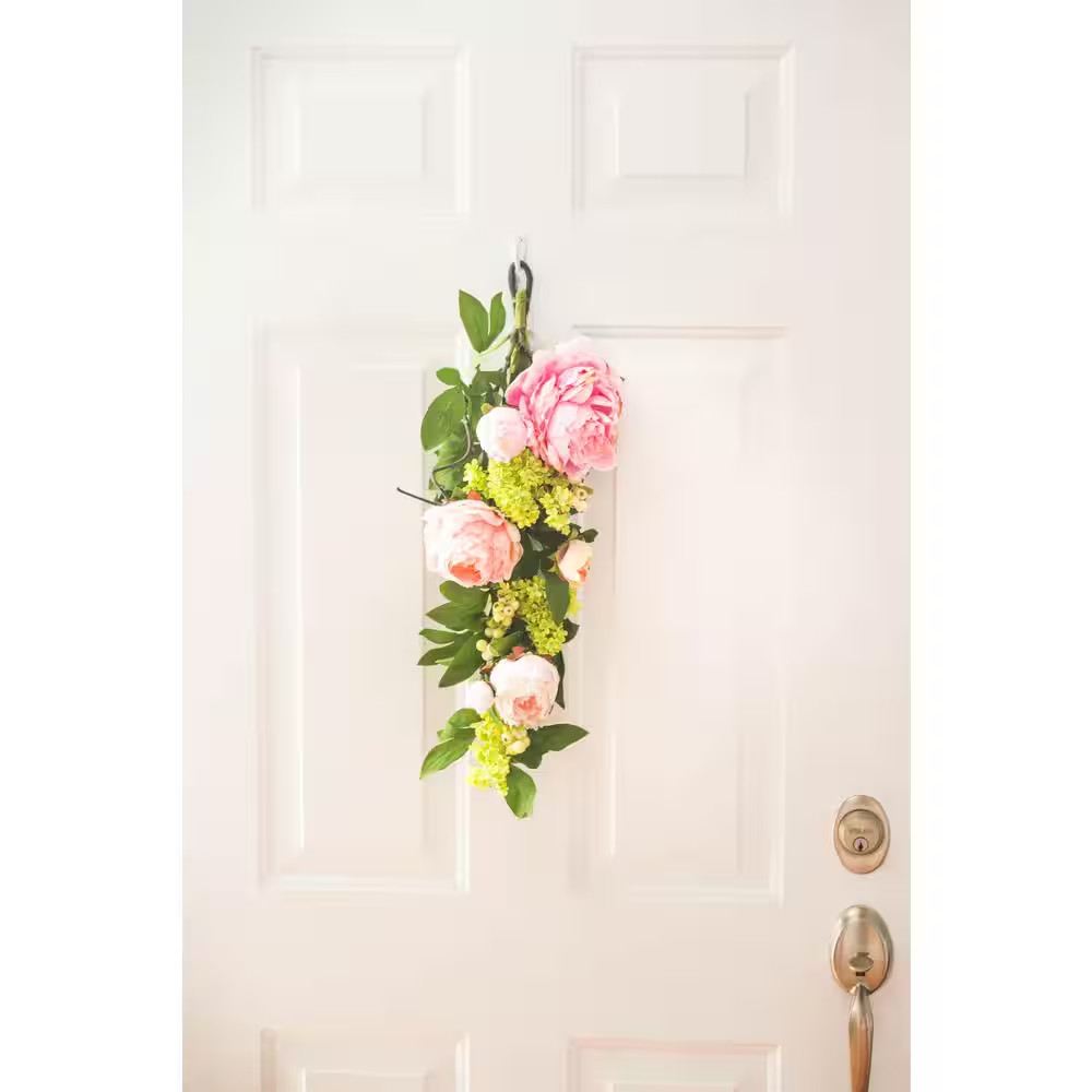 24 In. Artificial Mixed Peony and Hydrangea Teardrop