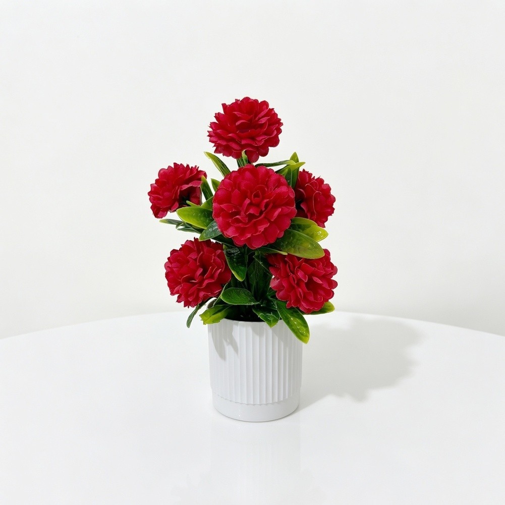 7 Piece Silk Chrysanthemum Flower Arrangement for Tabletop Centerpiece Decor