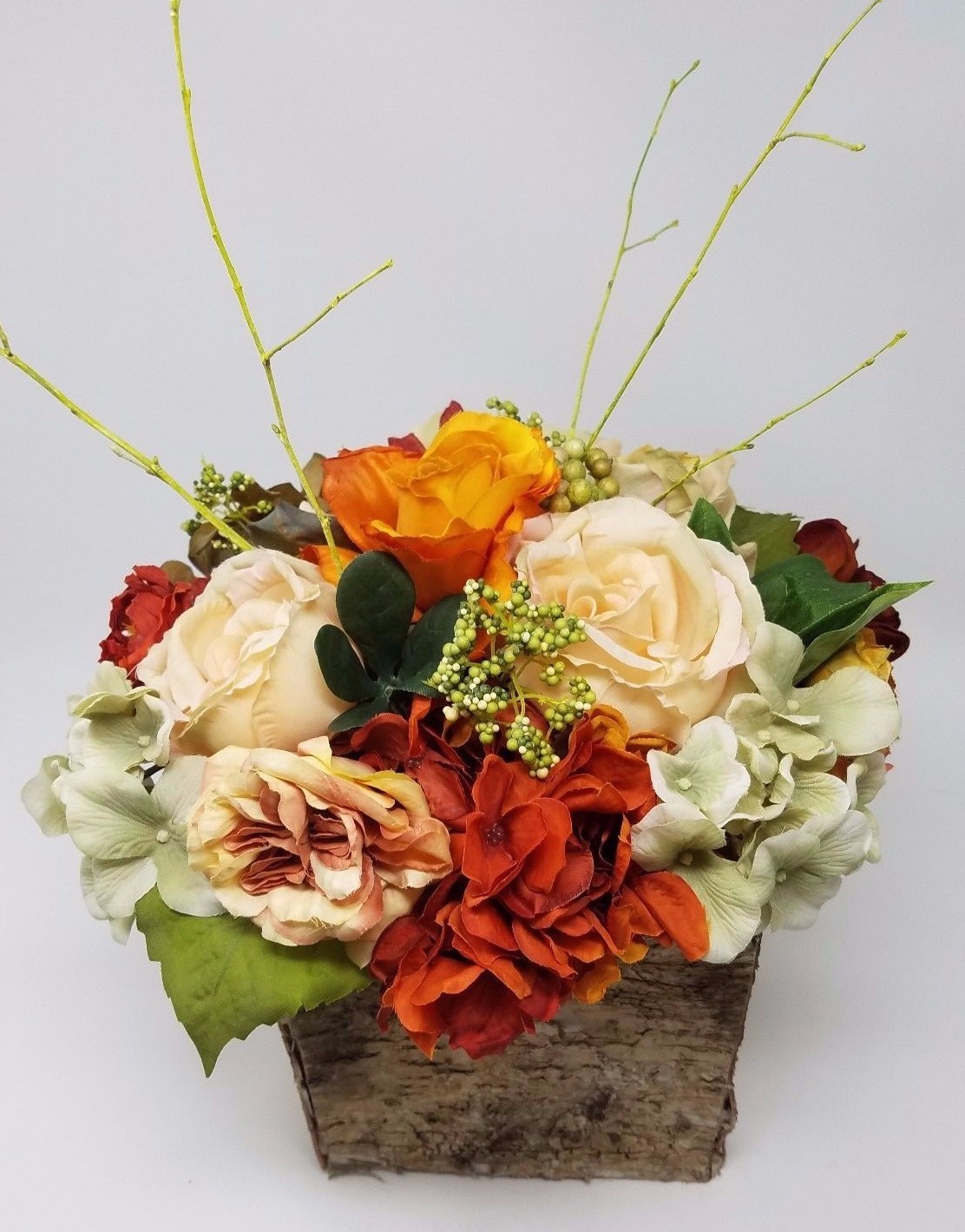 Housewarming Gift, Flower Arrangement in Wooden Box, Home Decor