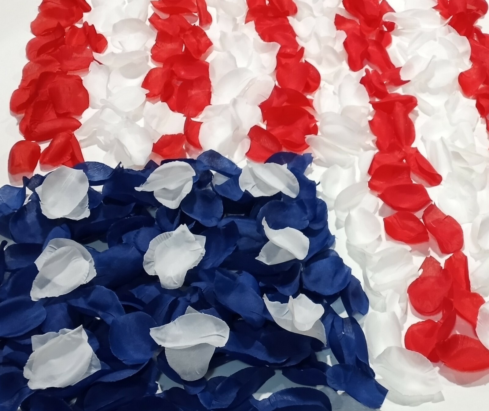 Red White & Blue Petal Silk Rose Flower USA Patriotic Confetti Craft Party Decor