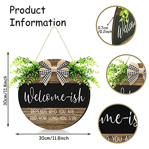 3D Welcome Sign for Front Door, 12 Inch Rustic Retro Style Classic Foliage