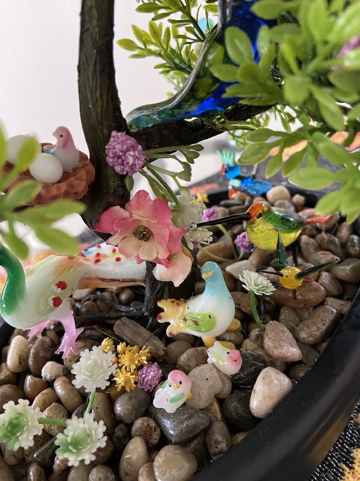Artificial Bonsai Tree, Small Fake silk Plants Decor, Indoor Faux Potted Plant