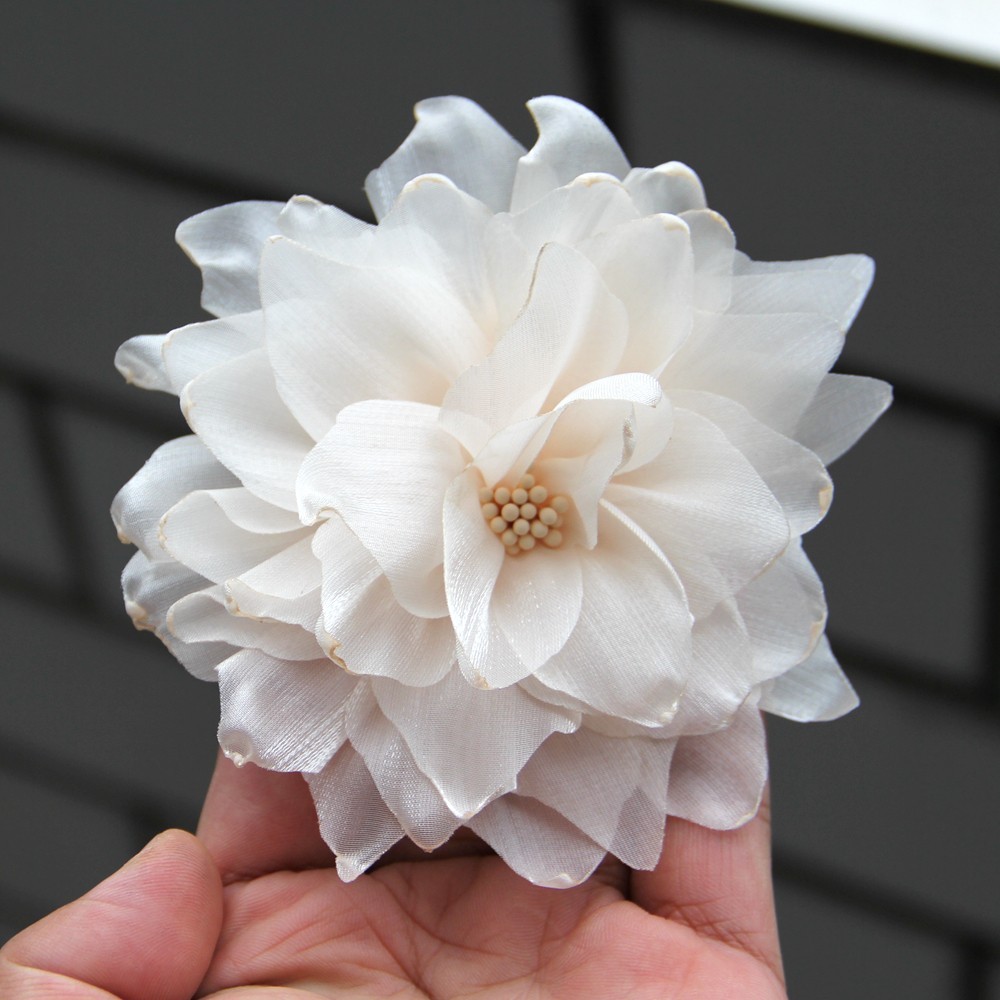 10CM Chiffon Handmade 3D Fabric Artificial Gauze Flower For Wedding Dress Hats