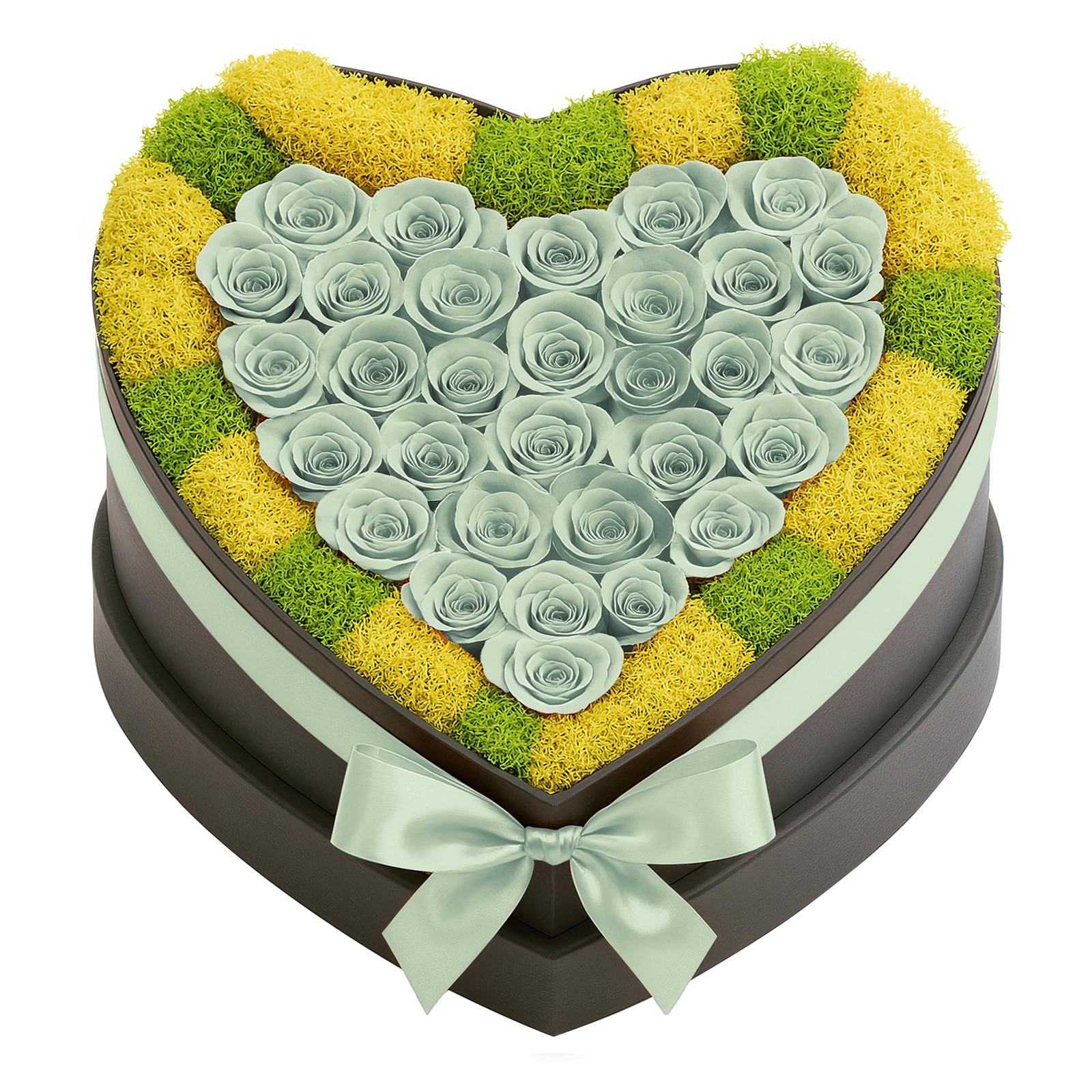 30 Petite Preserved Roses Heart Shaped Box Real Forever Romantic Gift Women