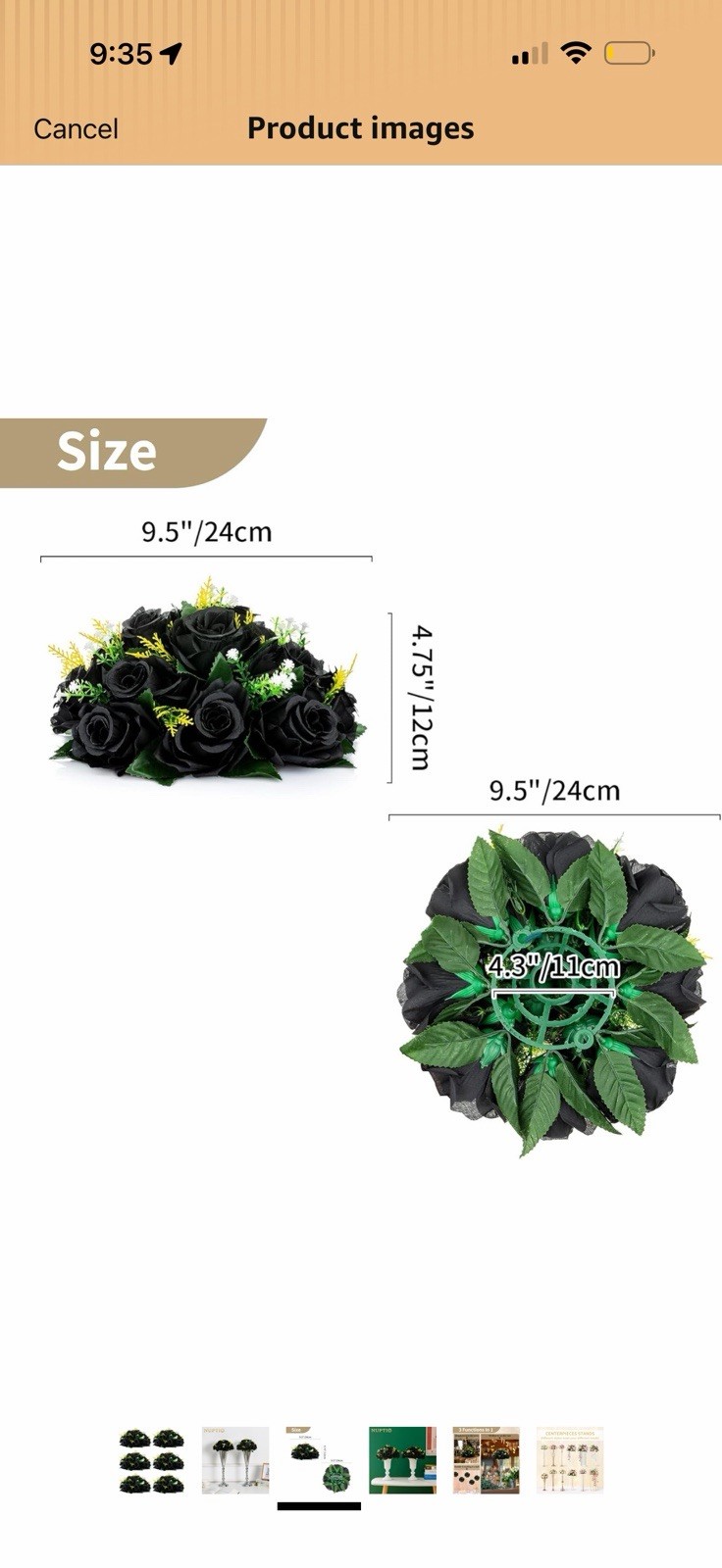 Black Artificial Roses Flowers: 6 Pcs Fake Flower Bouquet Halloween Decorations