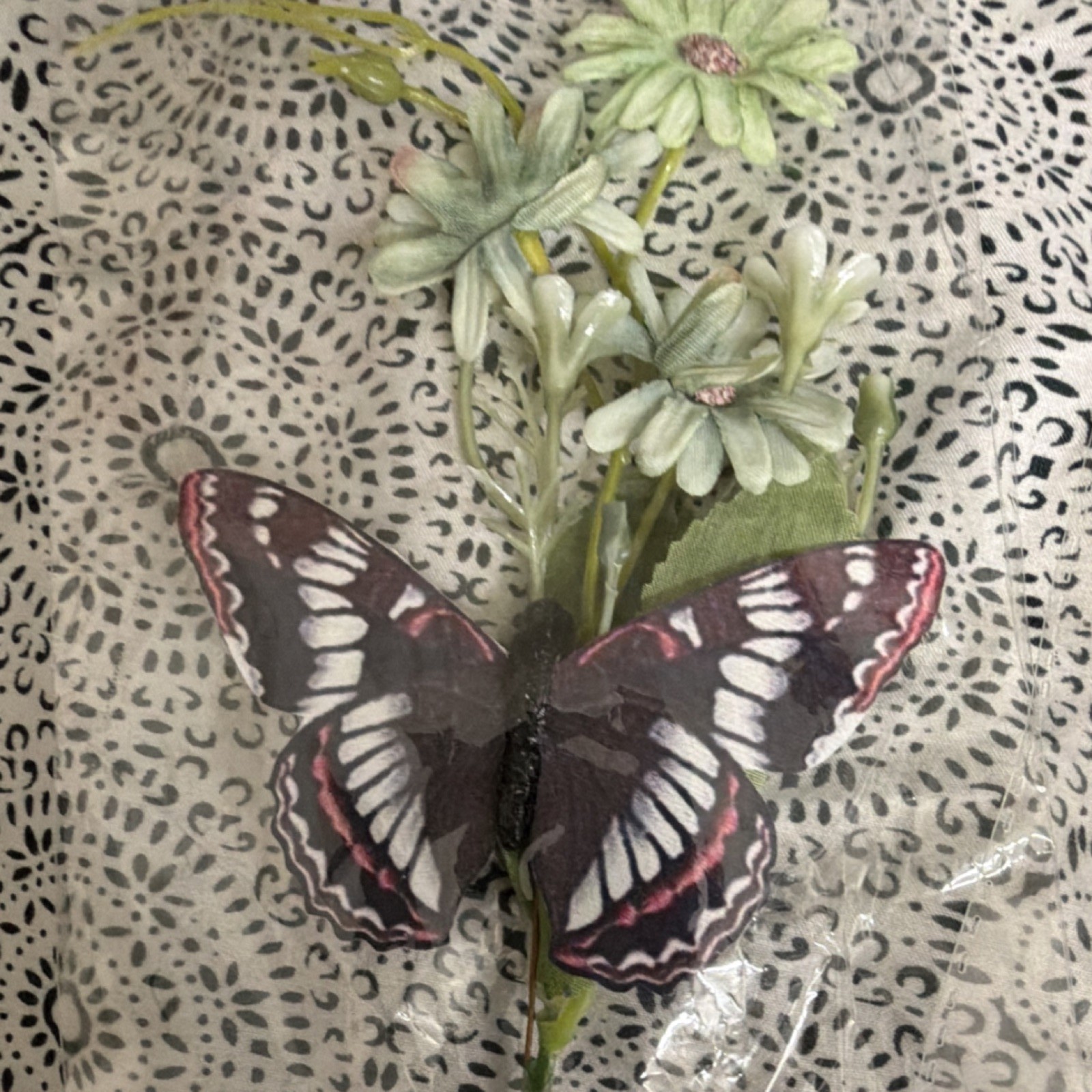 The Spring Shop Floral Garden Spring Garland Butterfly Decoration Purple 7.72 in