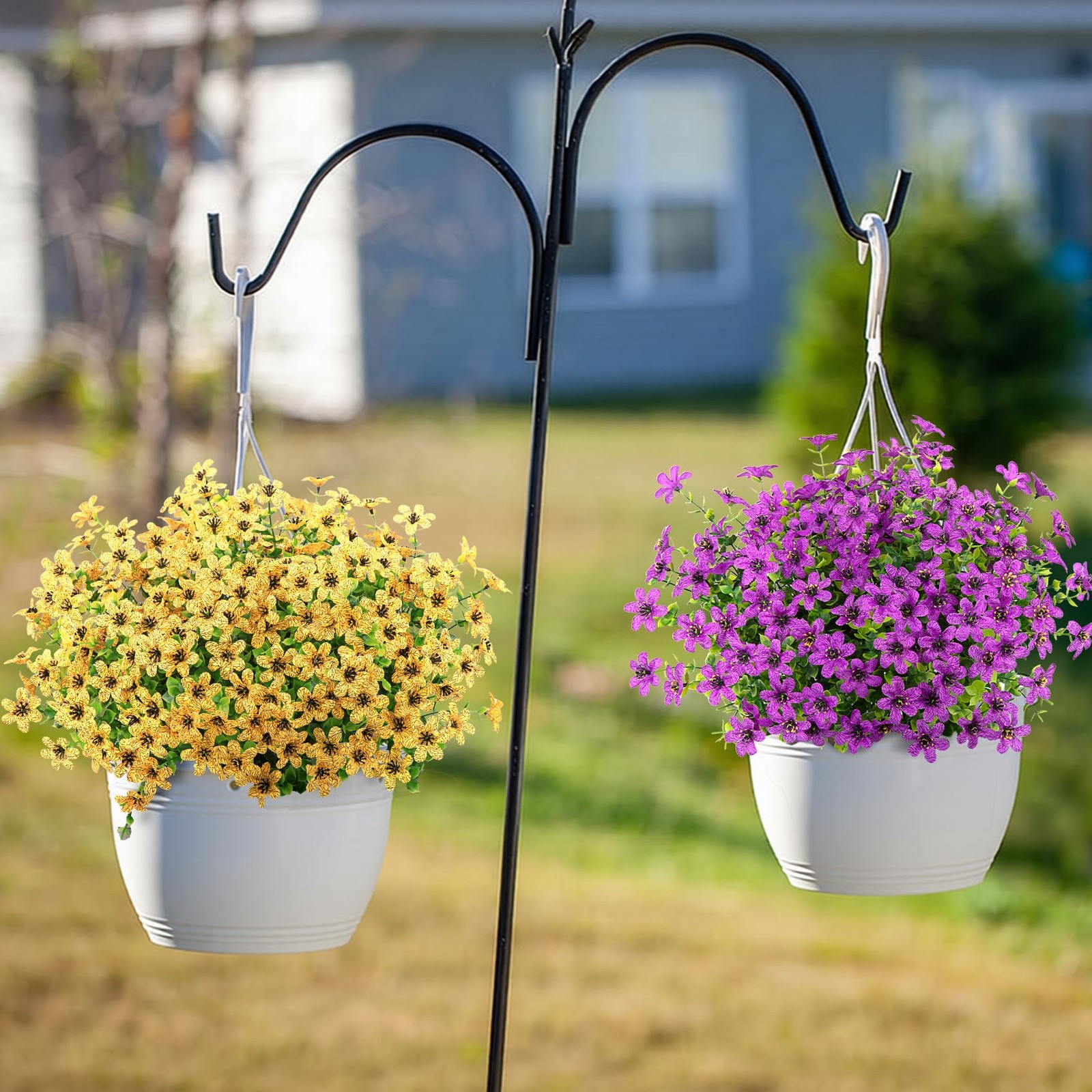 20 Bundles Artificial Flowers for Outdoors Decoration, UV Resistant Home Decor
