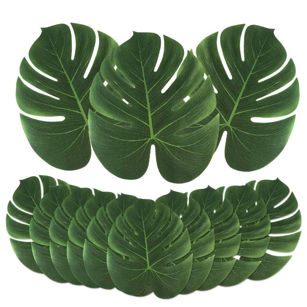 48PCS Tropical Palm Leaves Plant Imitation Leaf for Hawaiian/Luau/Jungle Part…
