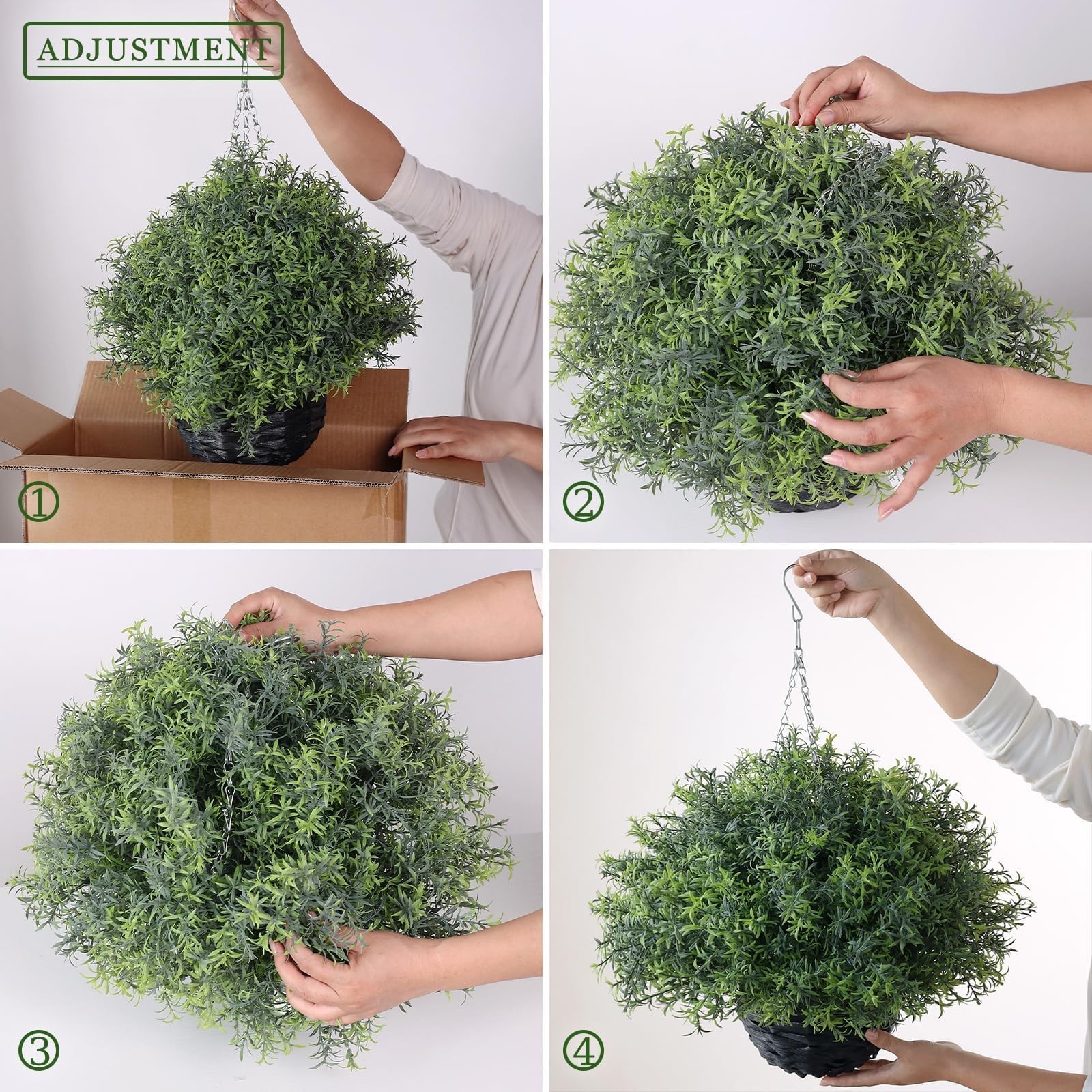 New YXZZWL Artificial Rosemary Hanging Basket – 2 Sets with Baskets, Plants Faux