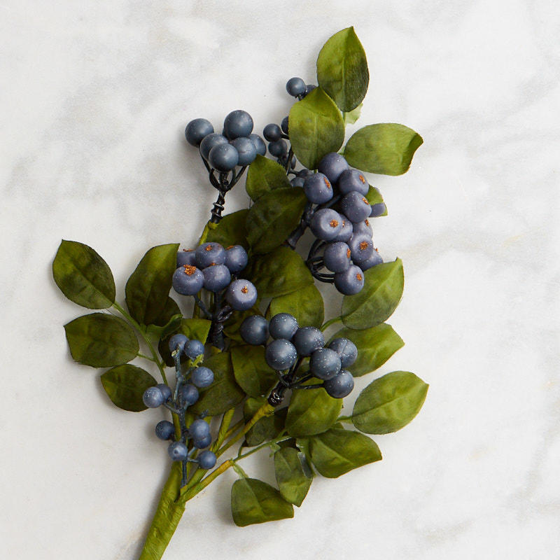Factory Direct Craft Blue Artificial Hypericum Berry Stem