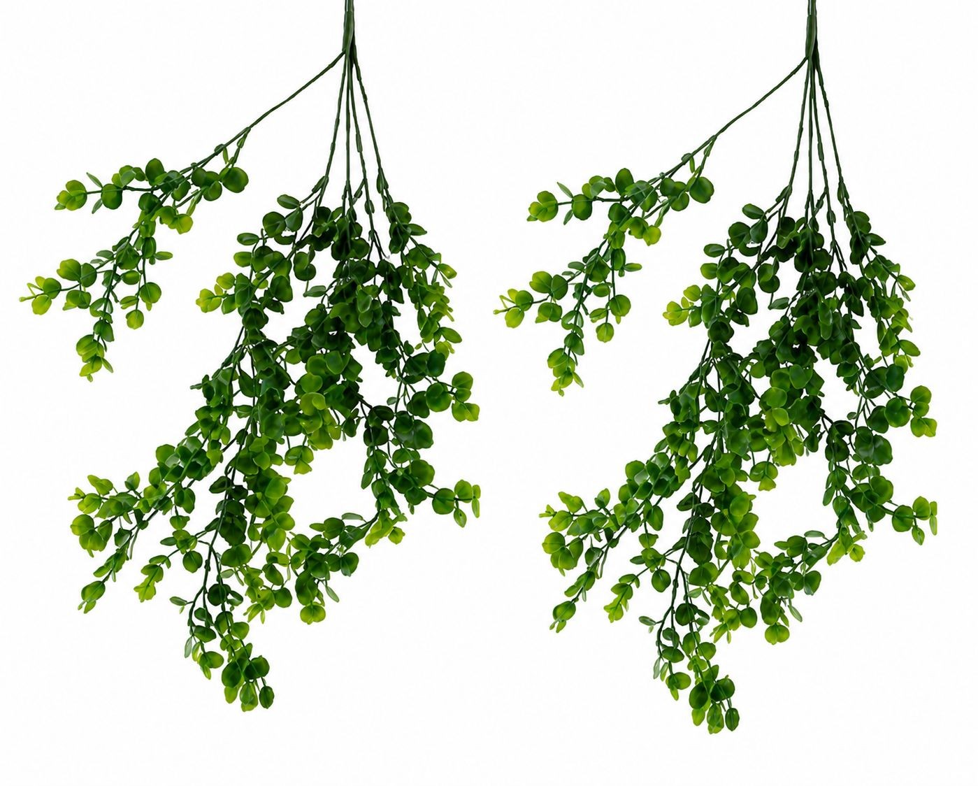 Set of 2 Hanging Greenery Bushes Artificial Boxwood Eucalyptus Hanging Plant Far