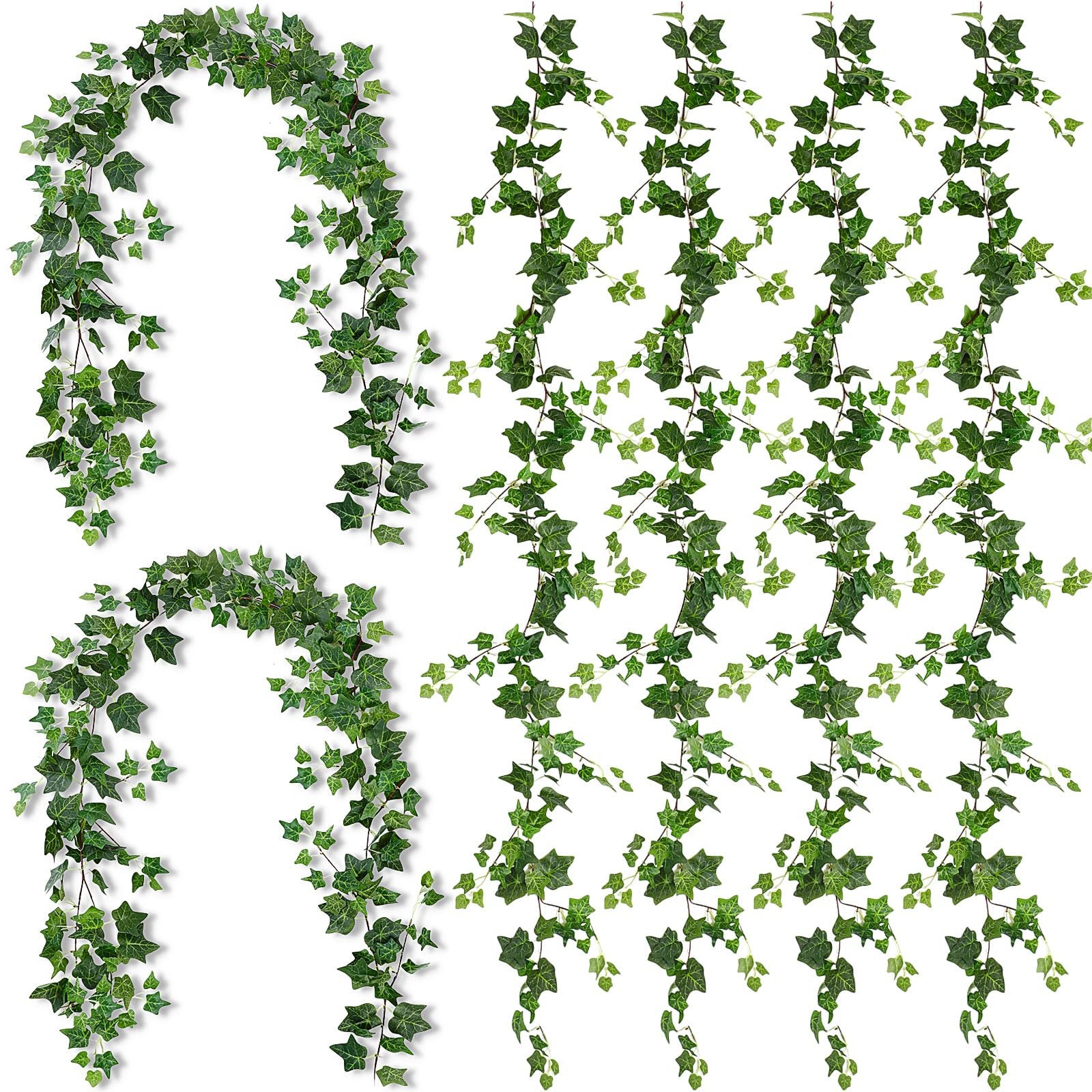 6 Strands Artificial Ivy Vines Garland 426″ Wedding Silk Ivy Garland with Gre…