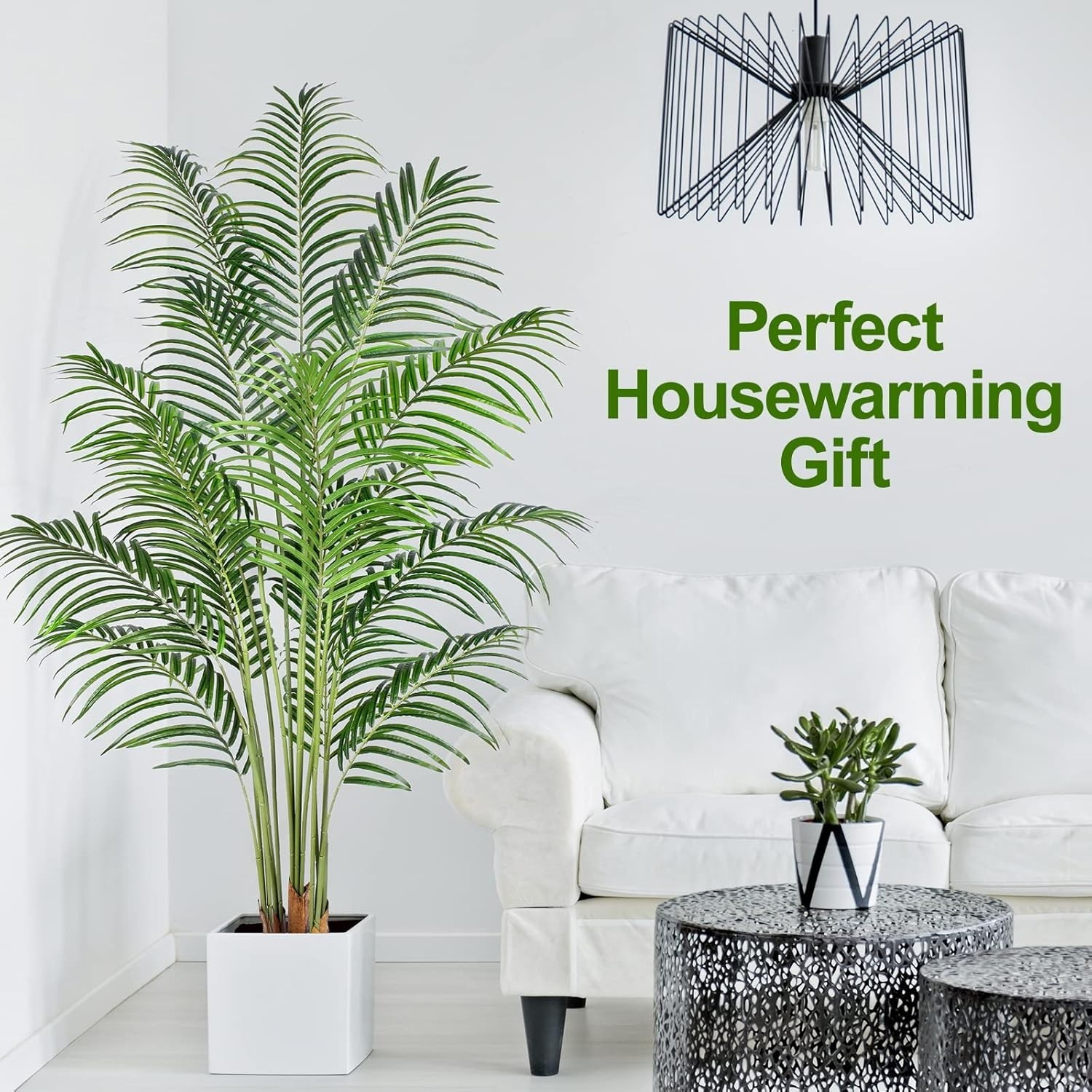 Artificial Palm Tree 6ft Tall Fake Palm Tree Indoor Decor with 18 Leaves and …