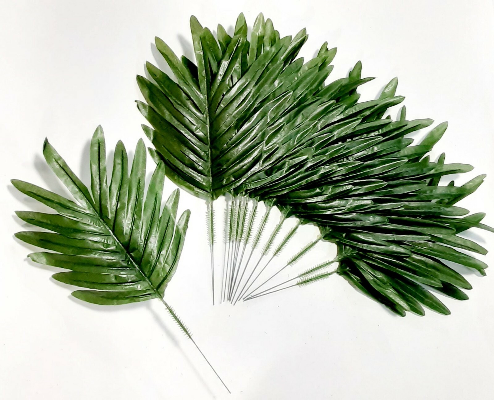 (12 Leaves) 12″ Green Fern Palm Silk Greenery Plant Flower In/Outdoor Decor USA