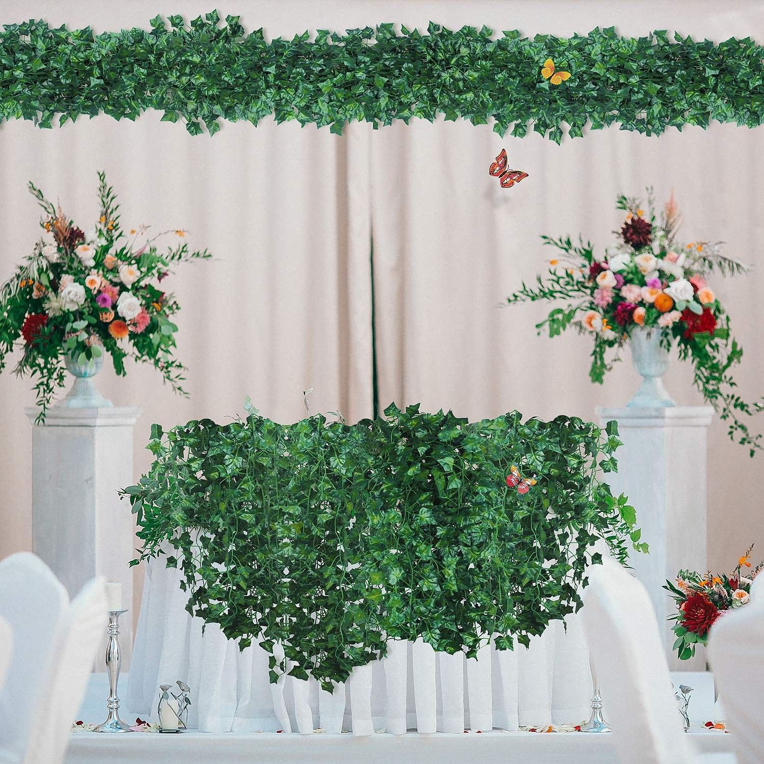 24 Pack / 82 inch (Total 164 Feet), Artificial Ivy Garland Fake Leaf Plants V…