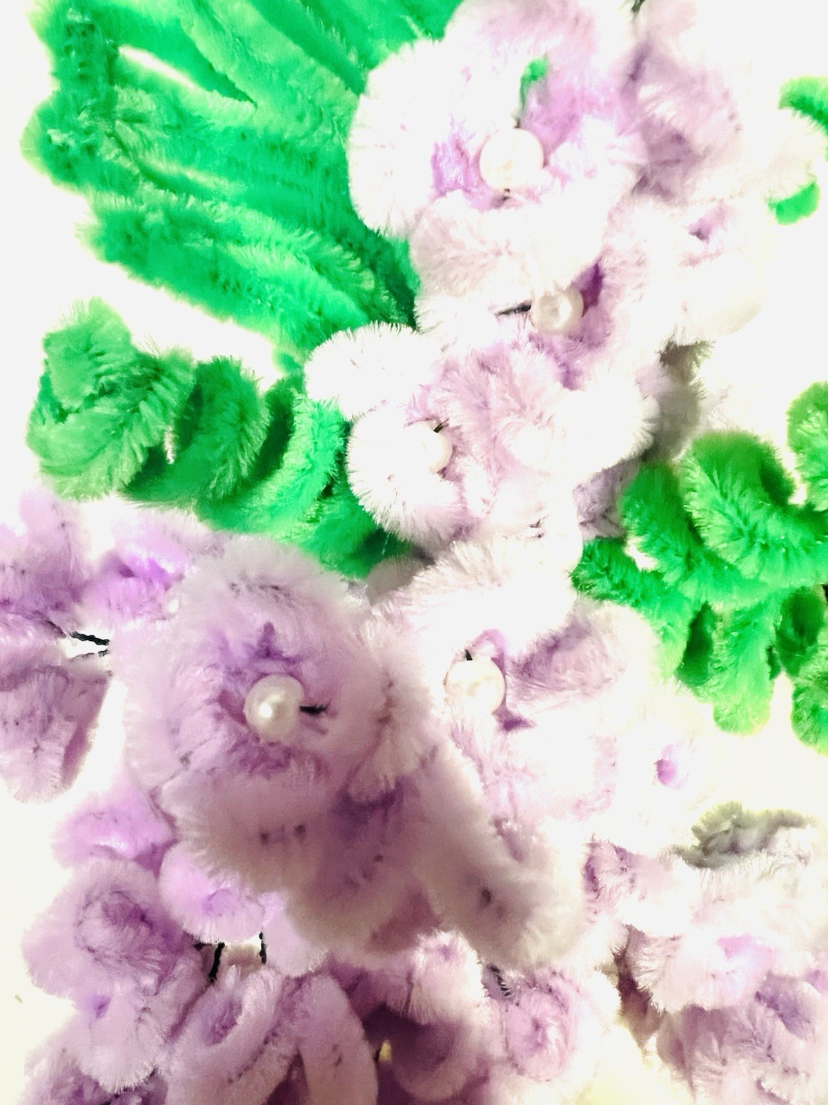 Wisteria Branches in Vase Pipe Cleaners Handmade