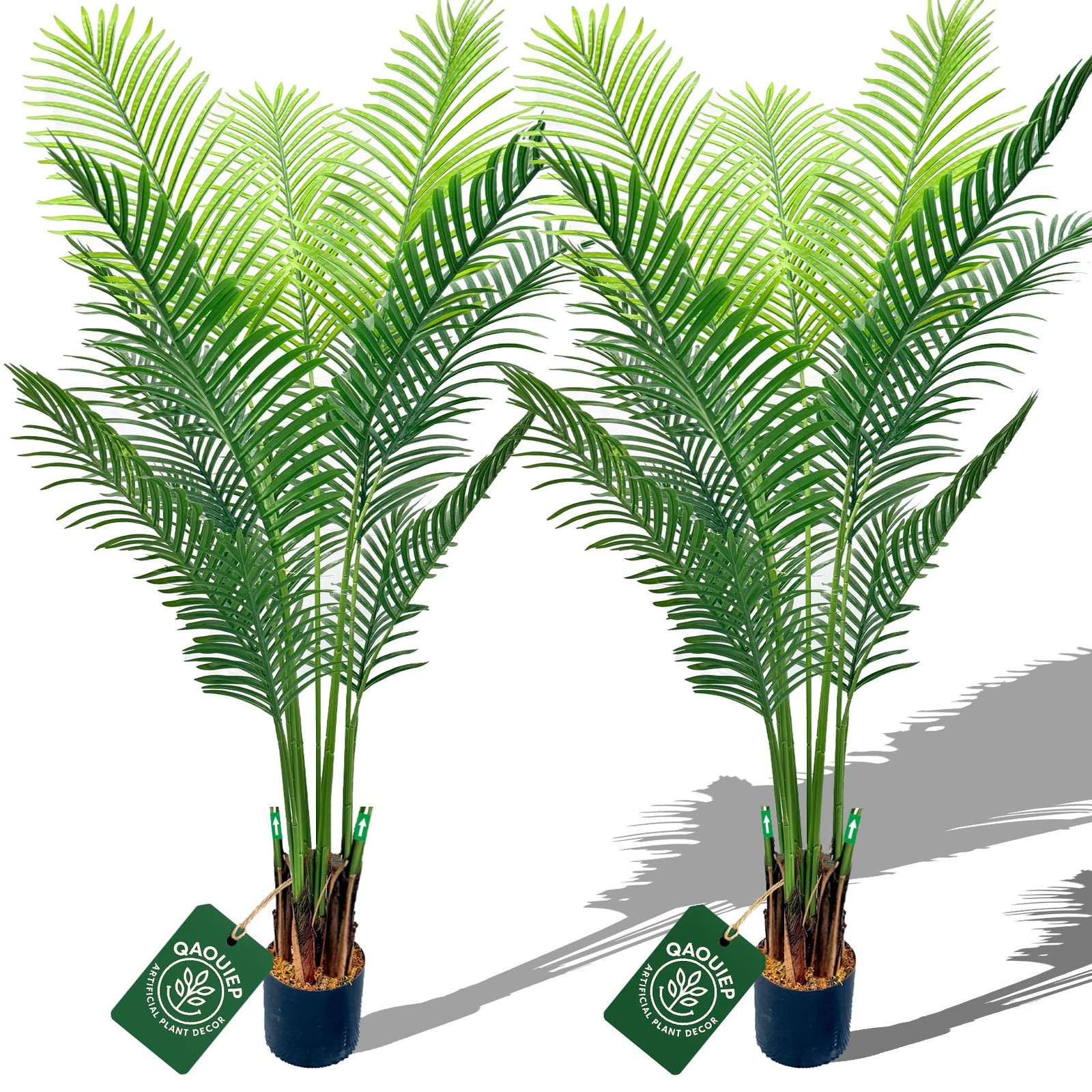 Best 6ft Tall Artificial Areca Palm Trees Set of 2 19-Trunk Real Touch Fake with