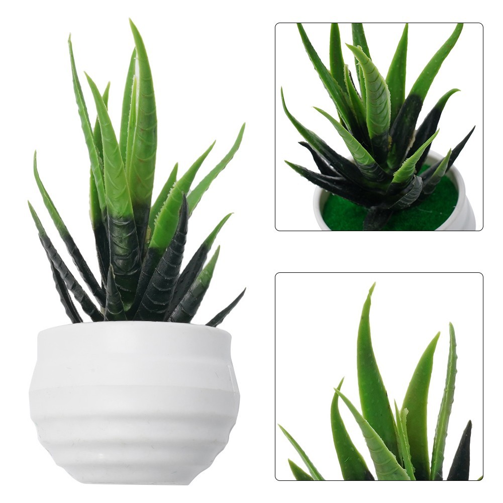 1*14*8cm, 13*11cm Aloe, Plastic Flower Artificial Potted Plant For Home, Office