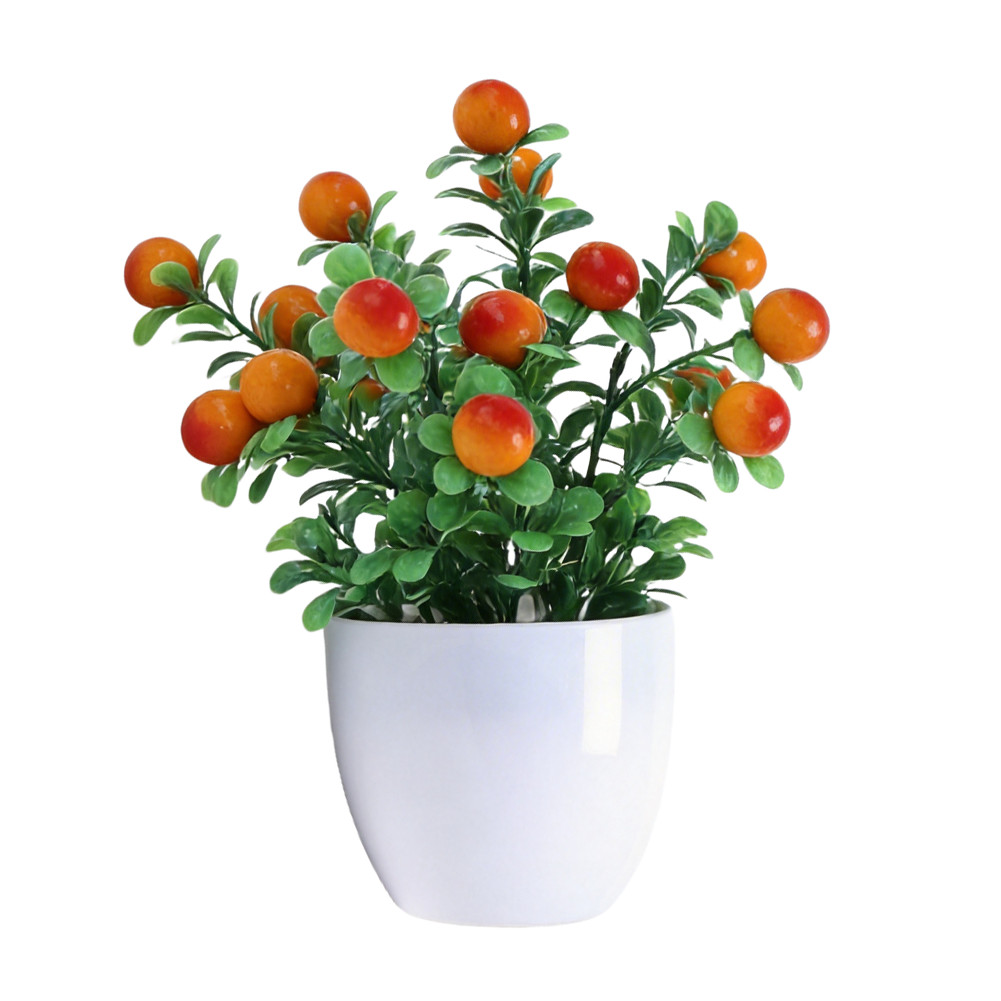 Tabletop Faux Flower Plants Small Potted for Dining Room Kitchen Decor