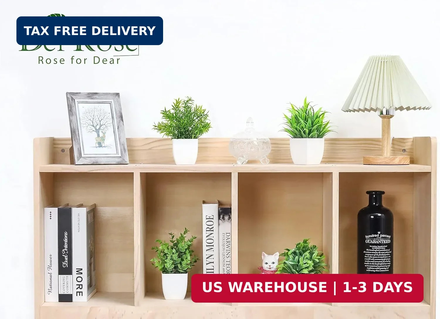 Der Rose 4 Pack Small Fake Plants Realistic Lifelike Design Green Decor