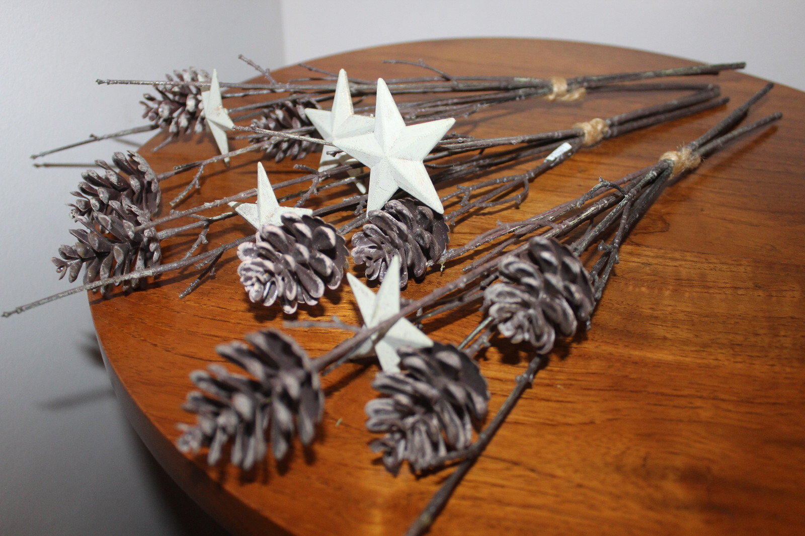 IKEA ARTIFICIAL DECORATIVE ARTIFICIAL BRANCHES w/ PINE CONES & STARS SET OF 3