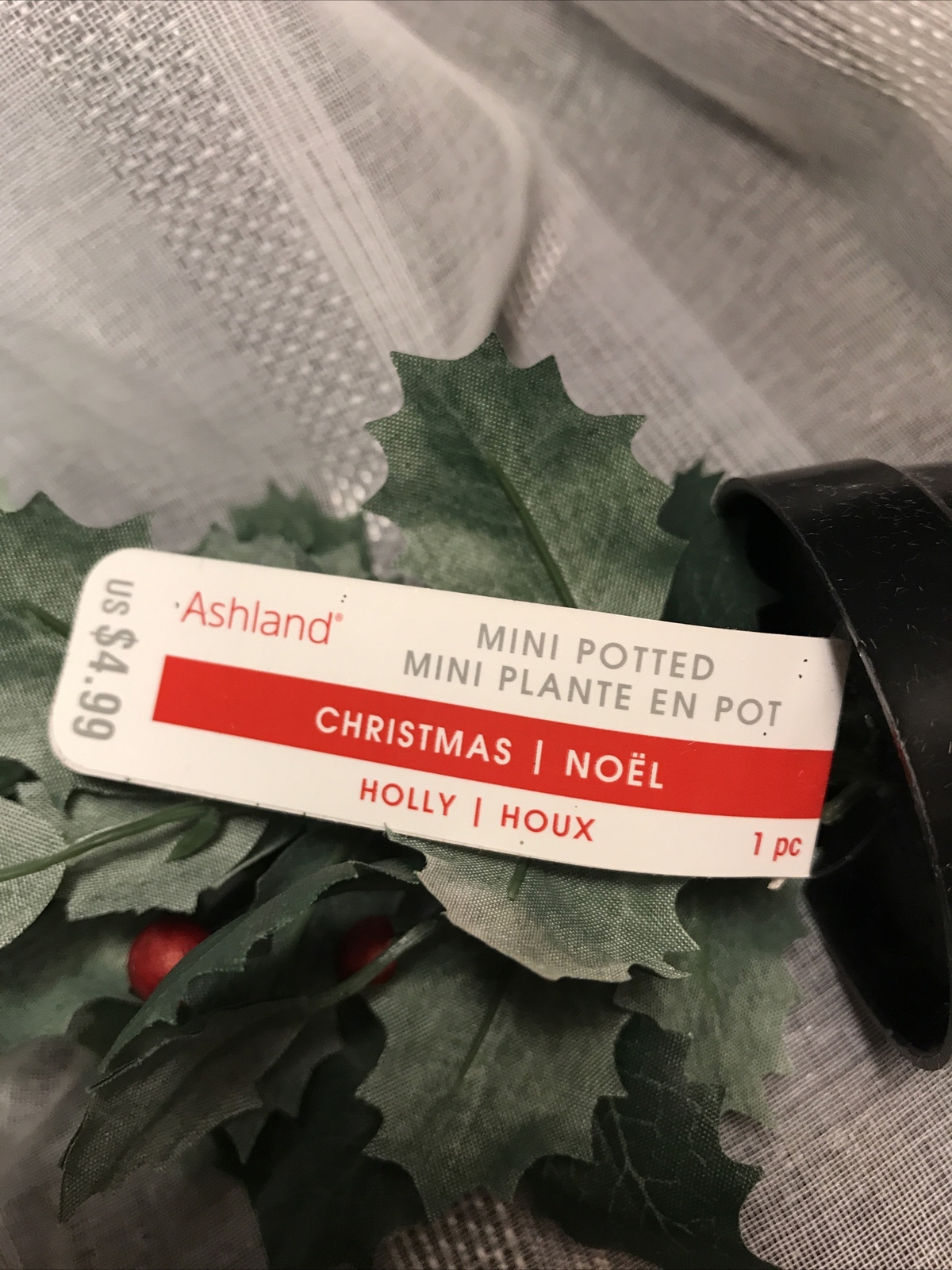 Christmas (2) Winter Mini Potted Faux Holly Berry Plant 8” NEW Desktop Cute