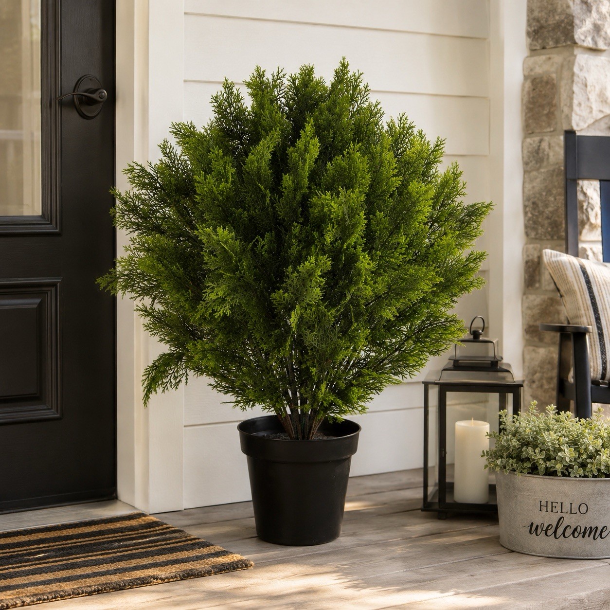 3’ UV Artificial Cedar Shroud Plant Indoor/Outdoor.