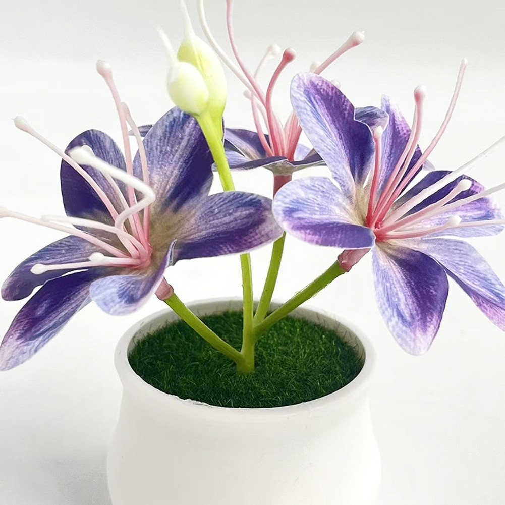 Soft Rubber Like Artificial Jasmine Flower Pot 10.5cm for Modern For Home Decor